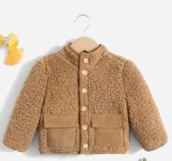 Merkloos Teddy Jas Bruin 74/80 - Herfsjas - Voorjaarsjas - Teddyvest - Babyjas