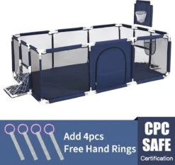 Merkloos Speelbox - Opvouwbaar - 0-9 Jaar - Grondbox - Inclusief Kleurrijke Speelmat - Playpen - Ballenbak - Baby Box Speelgoed - Box