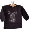 Merkloos Shirt Jongen Ik Word Grote Broer Big Brother | Lange Mouw T-Shirt | Zwart | Maat 92 Zwangerschap Aankondiging Baby Bekendmaking
