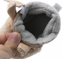 Babyslofjes - Antislip – Fleece Voering - Completebabyuizet - Slofjes Voor Je Baby, Dreumes Voor Jongens En Meisjes - 6-12 Maanden (12cm) - Lichtbruin -Goedkope Kleintje Kleding Winkel 1200x1143