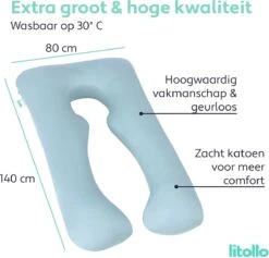Litollo® Zwangerschapskussen XXL - Voedingskussen - Lichaamskussen - Body Pillow - 280cm - Grijs - Met Gratis Extra Afneembare Hoes (t.w.v. €29,95) -Goedkope Kleintje Kleding Winkel 1200x1151 2