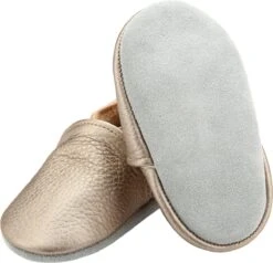 Goudkleurige Effen Babyslofjes Van Baby-Slofje Maat 20-21, Voor 6-12 Maanden -Goedkope Kleintje Kleding Winkel 1200x1157