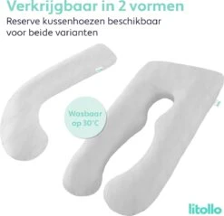 Litollo® Zwangerschapskussen (J-vorm) - Voedingskussen - Lichaamskussen - Body Pillow - 145cm - Traagschuimvulling -Goedkope Kleintje Kleding Winkel 1200x1159 3