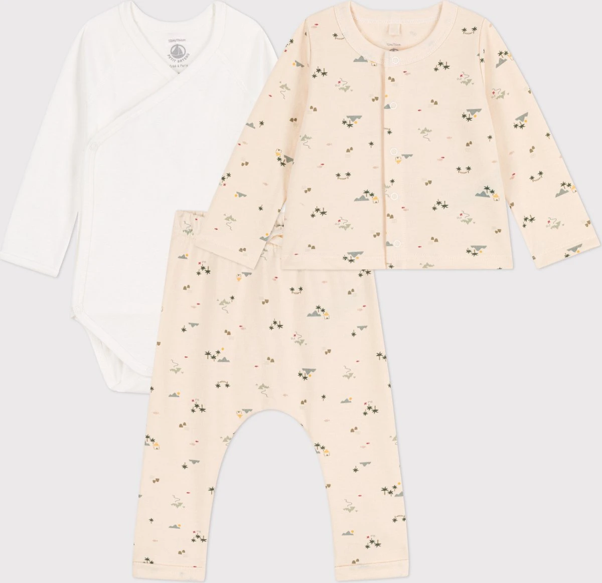 Petit Bateau Set Met Print Van Katoen Voor Baby's Unisex Kledingset - Maat 62 1 Petit Bateau Set Met Print Van Katoen Voor Baby's Unisex Kledingset - Maat 62