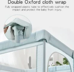 Service96 - Speelbox - Baby Box - Baby Gym - Ballenbak Voor Kinderen - Met Veiligheidsbarriere - XL Vierkant Speelbox - Playpen - Babybox - Grondbox - Kinderbox Voor Peuter En Kind - 120x120x66cm - Met 50x Ballenbak Ballen - Turquoise -Goedkope Kleintje Kleding Winkel 1200x1162 8