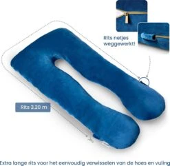 Telano Zwangerschapskussen XXL - Extra Hoes En Opbergtas - Exclusieve Gouden Rits - Velvet Stof - Voedingskussen - U Vorm - Extra Groot - Zijslaapkussen - Blauw -Goedkope Kleintje Kleding Winkel 1200x1169 3