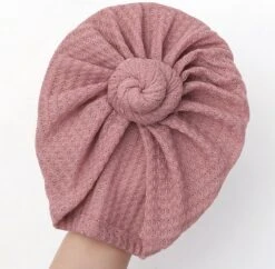 2 Stuks - Meisjes Babymutsjes Tulband - Roze Taupe - 3-15 Mnd -Goedkope Kleintje Kleding Winkel 1200x1174 5