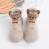 Anti-slip Babyschoentjes - Soksloffen - Eerste Loopschoentjes Van Baby-Slofje - Bruin Beer Maat 20/21