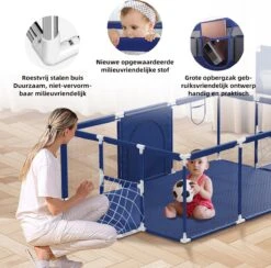 Merkloos Speelbox - Grote Grondbox - Kruipbox - Baby Playpen - Basis - Kinderbox - 181x122x61cm - Blauw -Goedkope Kleintje Kleding Winkel 1200x1186 6
