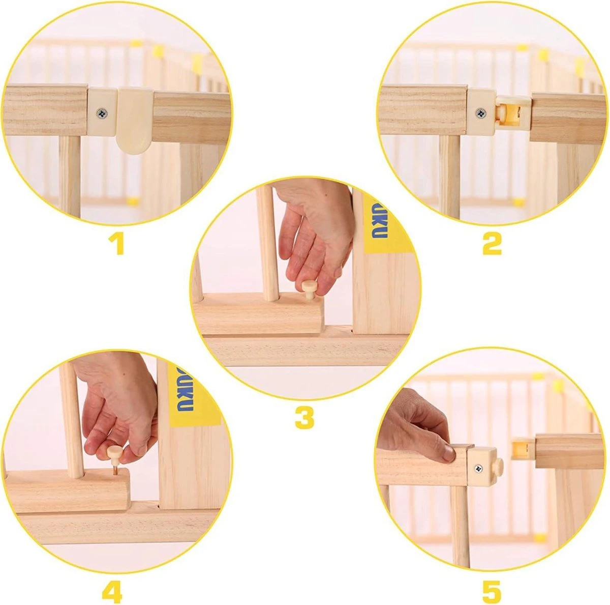 KIDUKU® 7,2 Meter Veiligheidshek XXL Inklapbaar Incl. Deur, Bestaand Uit 8 Elementen, Naar Wens Te Vormen Box Hek Grondbox 3 KIDUKU® 7,2 Meter Veiligheidshek XXL Inklapbaar Incl. Deur, Bestaand Uit 8 Elementen, Naar Wens Te Vormen Box Hek Grondbox - Afbeelding 3