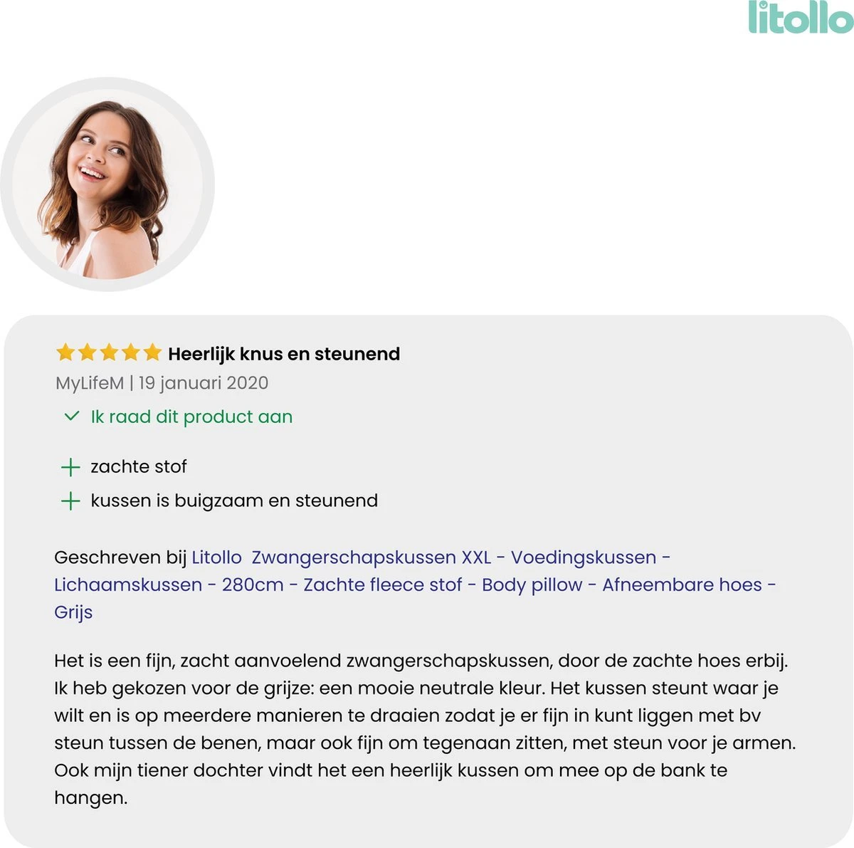 Litollo® Zwangerschapskussen (C-vorm) - Voedingskussen - Lichaamskussen - Zijslaapkussen - Body Pillow - Zachte Fleece Stof - Grijs 6 Litollo® Zwangerschapskussen (C-vorm) - Voedingskussen - Lichaamskussen - Zijslaapkussen - Body Pillow - Zachte Fleece Stof - Grijs - Afbeelding 6