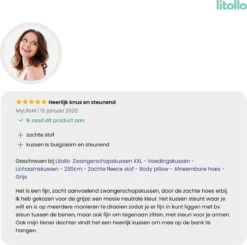 Litollo® Zwangerschapskussen (C-vorm) - Voedingskussen - Lichaamskussen - Zijslaapkussen - Body Pillow - Grijs -Goedkope Kleintje Kleding Winkel 1200x1191 9