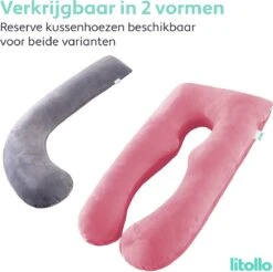 Litollo® Zwangerschapskussen XXL - Voedingskussen - Lichaamskussen - 280cm - Zachte Fleece Stof - Body Pillow - Afneembare Hoes - Roze -Goedkope Kleintje Kleding Winkel 1200x1197 3