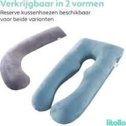Litollo® Zwangerschapskussen XXL - Voedingskussen - Lichaamskussen - 280cm - Zachte Fleece Stof - Body Pillow - Afneembare Hoes - Blauw -Goedkope Kleintje Kleding Winkel 1200x1198 8