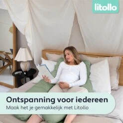 Litollo® Zwangerschapskussen XXL - Voedingskussen - Lichaamskussen - Body Pillow - 280cm - Afneembare Hoes - Olijfgroen -Goedkope Kleintje Kleding Winkel 1200x1199 5