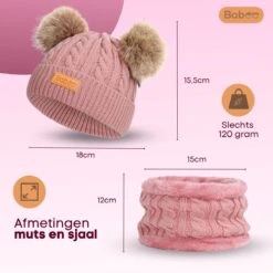 Baboo Baby Muts & Sjaal - Baby Kleding Jongens En Meisjes - Winter Kinderkleding - 0 Tot 2 Jaar - Onesize - Roze -Goedkope Kleintje Kleding Winkel 1200x1200 13