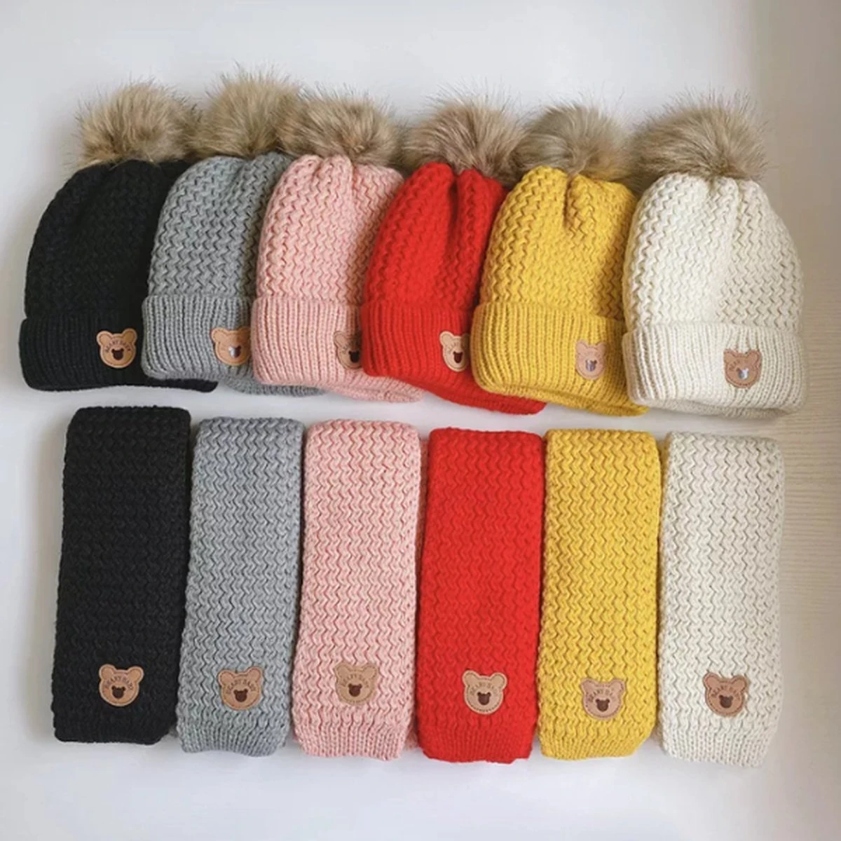 Beary Baby Muts & Sjaal - Baby Muts - Kindermuts - Beanie - Winter - 0 Tot 6 Jaar - Beige 3 Beary Baby Muts & Sjaal - Baby Muts - Kindermuts - Beanie - Winter - 0 Tot 6 Jaar - Beige - Afbeelding 3