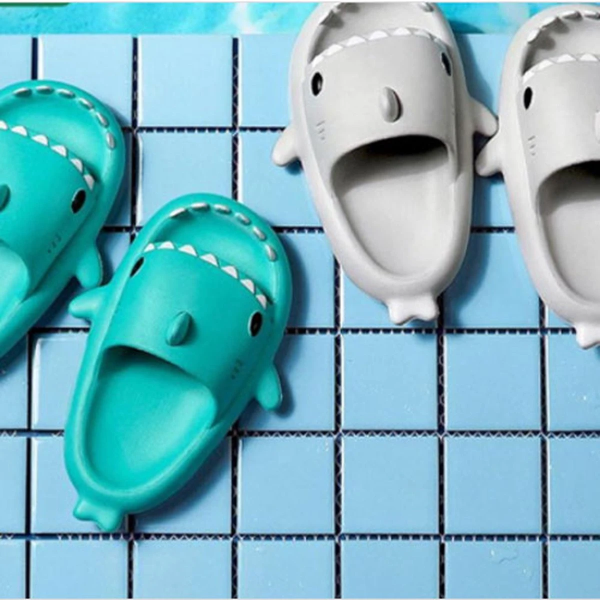 Merkloos Badslippers Kinderen Haai Turquoise -jongens En Meisjes 2-3 Jaar - Maat 24-25 4 Merkloos Badslippers Kinderen Haai Turquoise -jongens En Meisjes 2-3 Jaar - Maat 24-25 - Afbeelding 4