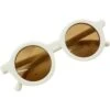 Maesy - Kinderzonnebril Vinny - Zonnebril Voor Kinderen - Peuters - Jongens En Meisjes - UV400 Bescherming - Hippe Retro Bril Rond - Baby Ecru