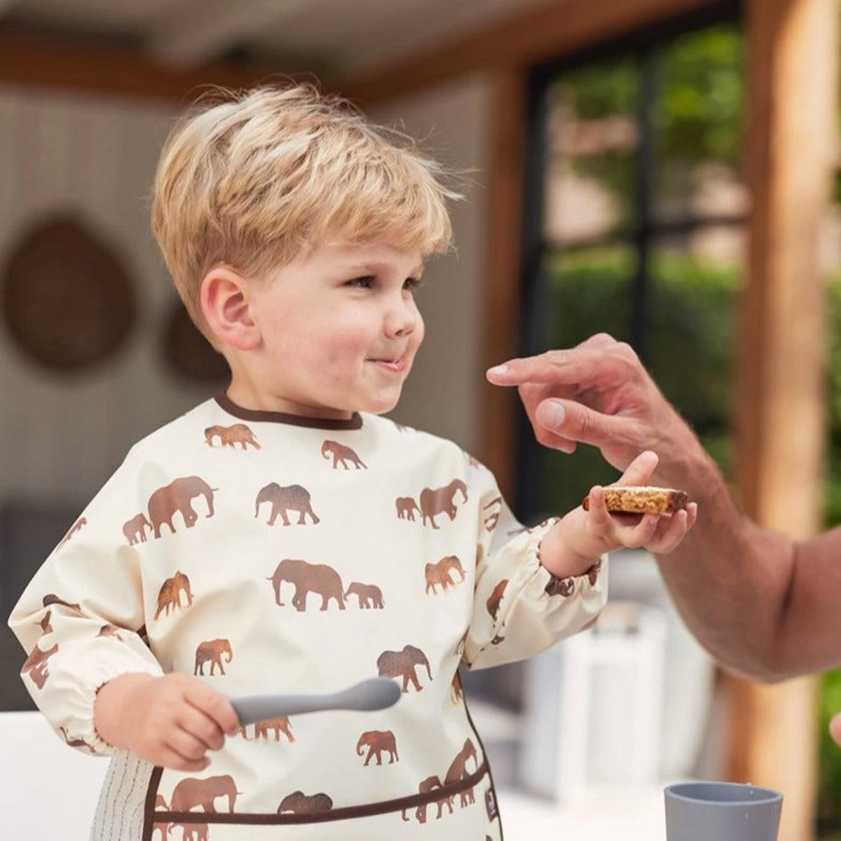 Jollein Slab Waterproof Met Mouw Meadow - Rosewood 9 Jollein Slab Waterproof Met Mouw Meadow - Rosewood - Afbeelding 9