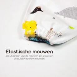 Kinderschort 'Dino' Lange Mouwen - Slab Met Mouwen - Slabbetje Little Hippo - Waterafstotend - Knutselen - Kliederschort - 3 Tot 5 Jaar -Goedkope Kleintje Kleding Winkel 1200x1200 502