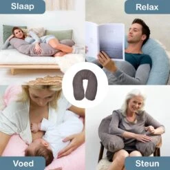 Form Fix XL Voedingskussenhoes - Body Pillow Kussensloop - Zwangerschapskussen Hoes - Zijslaapkussen Hoes - 100% Katoen Hoes - Beige Met Motief -Goedkope Kleintje Kleding Winkel 1200x1200 575