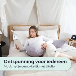 Litollo® Zwangerschapskussen (J-vorm) - Zijslaapkussen - Voedingskussen - Lichaamskussen - Body Pillow - 145cm - Afneembare Hoes - Grijs -Goedkope Kleintje Kleding Winkel 1200x1200 617