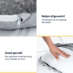 Diley Dreams J-Vorm Nova Zwangerschapskussen – Zijslaapkussen – Voedingskussen – Body Pillow – 160x63cm -Goedkope Kleintje Kleding Winkel 1200x1200 640
