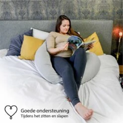 Ella® Zwangerschapskussen XXL J-vorm - Zijslaapkussen - Lichaamskussen - Voedingskussen - Body Pillow - 155cm - Afneembare Jersey Katoenen Hoes - Lichtgrijs 11 Ella® Zwangerschapskussen XXL J-vorm - Zijslaapkussen - Lichaamskussen - Voedingskussen - Body Pillow - 155cm - Afneembare Jersey Katoenen Hoes - Lichtgrijs -Goedkope Kleintje Kleding Winkel 1200x1200 647