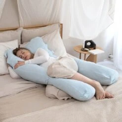 Litollo® Zwangerschapskussen XXL - Voedingskussen - Lichaamskussen - Body Pillow - 280cm - Zachte Fleece Stof - Grijs - Met Gratis Extra Afneembare Hoes (t.w.v. €29,95) -Goedkope Kleintje Kleding Winkel 1200x1200 698