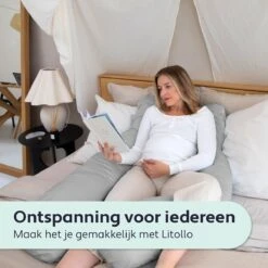 Litollo® Zwangerschapskussen XXL - Voedingskussen - Lichaamskussen - Body Pillow - 280cm - Afneembare Hoes - Grijs -Goedkope Kleintje Kleding Winkel 1200x1200 703
