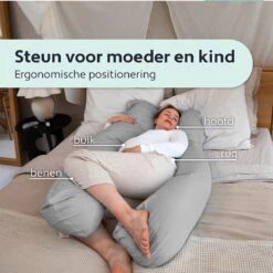 Litollo® Zwangerschapskussen XXL - Voedingskussen - Lichaamskussen - Body Pillow - 280cm - Afneembare Hoes - Grijs -Goedkope Kleintje Kleding Winkel 1200x1200 704