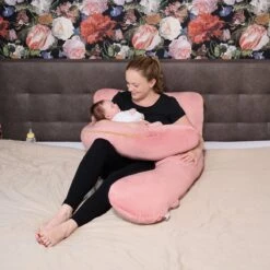 Telano Zwangerschapskussen XXL - Extra Hoes En Opbergtas - Exclusieve Gouden Rits - Velvet Stof - Voedingskussen - U Vorm - Extra Groot - Zijslaapkussen - Roze -Goedkope Kleintje Kleding Winkel 1200x1200 743