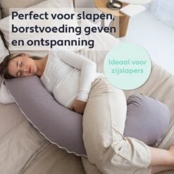 Litollo® Zwangerschapskussen (J-vorm) - Zijslaapkussen - Voedingskussen - Lichaamskussen - Body Pillow - 145cm - Zachte Fleece Stof - Afneembare Hoes - Grijs -Goedkope Kleintje Kleding Winkel 1200x1200 748