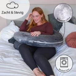 Ella® Zwangerschapskussen XXL C-vorm - Voedingskussen - Zijslaapkussen - Lichaamskussen - Body Pillow - Afneembare Minky Fleece Hoes - 150x70cm - Grijs 12 Ella® Zwangerschapskussen XXL C-vorm - Voedingskussen - Zijslaapkussen - Lichaamskussen - Body Pillow - Afneembare Minky Fleece Hoes - 150x70cm - Grijs -Goedkope Kleintje Kleding Winkel 1200x1200 813