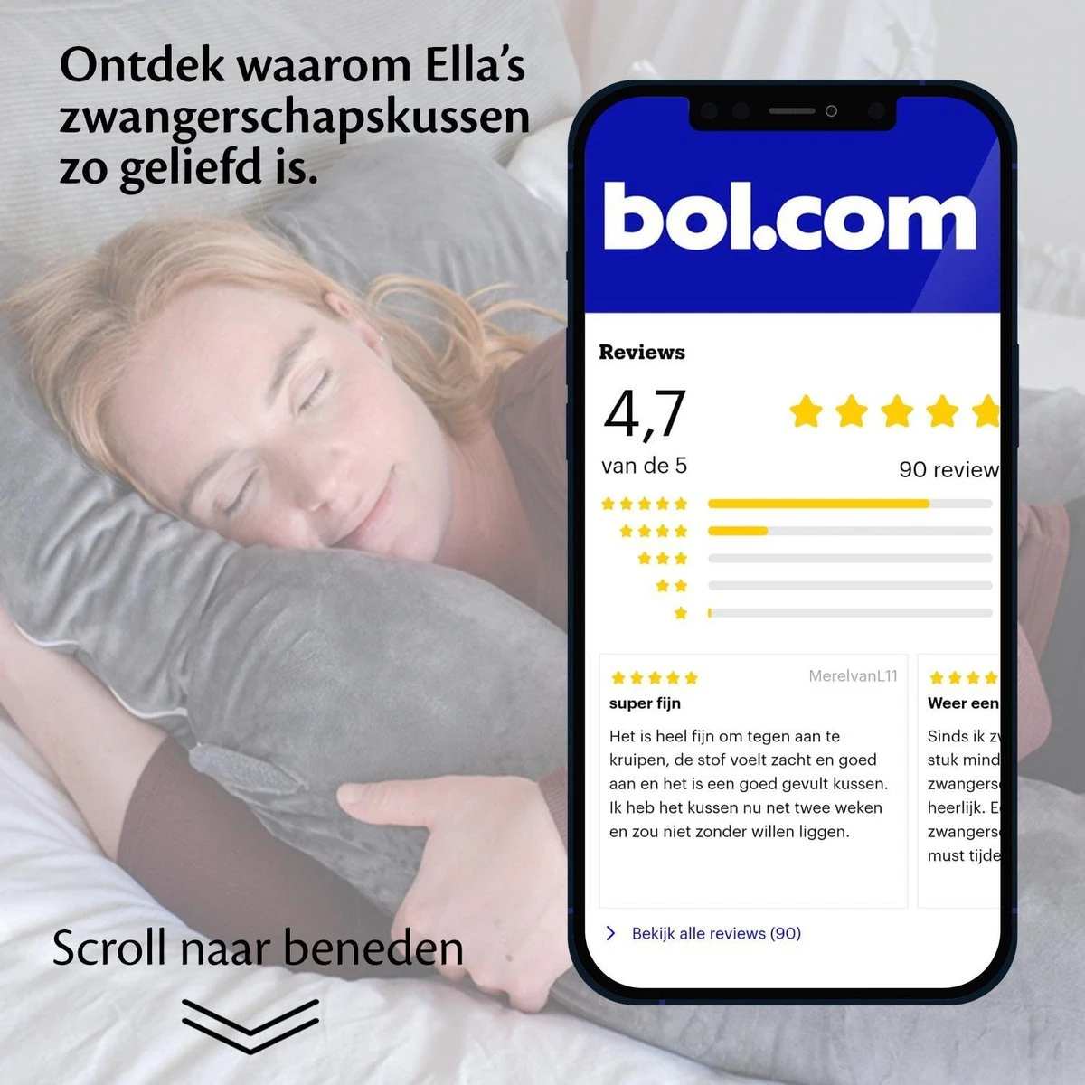 Ella® Zwangerschapskussen XXL C-vorm - Voedingskussen - Zijslaapkussen - Lichaamskussen - Body Pillow - Afneembare Minky Fleece Hoes - 150x70cm - Grijs 7 Ella® Zwangerschapskussen XXL C-vorm - Voedingskussen - Zijslaapkussen - Lichaamskussen - Body Pillow - Afneembare Minky Fleece Hoes - 150x70cm - Grijs - Afbeelding 7