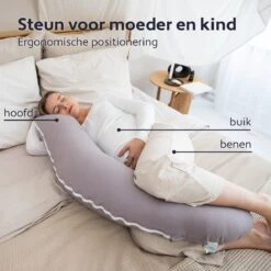 Litollo® Zwangerschapskussen (J-vorm) - Voedingskussen - Lichaamskussen - Body Pillow - 145cm - Traagschuimvulling -Goedkope Kleintje Kleding Winkel 1200x1200 818