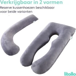 Litollo® Zwangerschapskussen XXL | Voedingskussen | Lichaamskussen| 280cm | Zachte Fleece Stof |Body Pillow | Afneembare Hoes | Grijs -Goedkope Kleintje Kleding Winkel 1200x1200 830