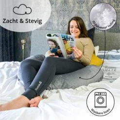 Ella® Zwangerschapskussen XXL J-vorm - Zijslaapkussen - Lichaamskussen - Voedingskussen - Body Pillow - 155cm - Afneembare Minky Fleece Hoes - Grijs -Goedkope Kleintje Kleding Winkel 1200x1200 842
