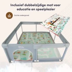 Skye & Scott Grondbox - Met 50x Ballenbak Ballen - En Dubbelzijdige Speelmat - Speelbox Voor Baby - Playpen - Kruipbox - Kinderbox - 180x150cm - Grijs -Goedkope Kleintje Kleding Winkel 1200x1200 857