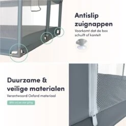 Skye & Scott Grondbox - Met 50x Ballenbak Ballen - En Dubbelzijdige Speelmat - Speelbox Voor Baby - Playpen - Kruipbox - Kinderbox - 180x150cm - Grijs -Goedkope Kleintje Kleding Winkel 1200x1200 859