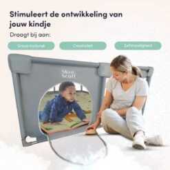 Skye & Scott Grondbox - Met 50x Ballenbak Ballen - En Dubbelzijdige Speelmat - Speelbox Voor Baby - Playpen - Kruipbox - Kinderbox - 180x150cm - Grijs -Goedkope Kleintje Kleding Winkel 1200x1200 860
