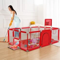 Merkloos Grondbox - Kinderbox - Baby Speelbox - Playpen Kruipbox Speedbox - Rood -Goedkope Kleintje Kleding Winkel 1200x1200 877