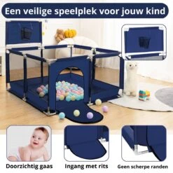 Grondbox - Grondbox Baby - Baby Box - Speelbox - Babybox - Kinderbox - Playpen - Ballenbak - Kruipbox - Tot 3 Jaar - Blauw -Goedkope Kleintje Kleding Winkel 1200x1200 884
