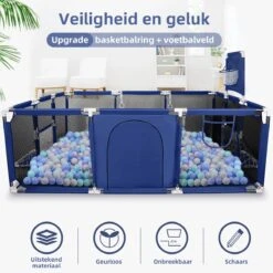 Merkloos Speelbox - Grote Grondbox - Kruipbox - Baby Playpen - Basis - Kinderbox - 181x122x61cm - Blauw -Goedkope Kleintje Kleding Winkel 1200x1200 896