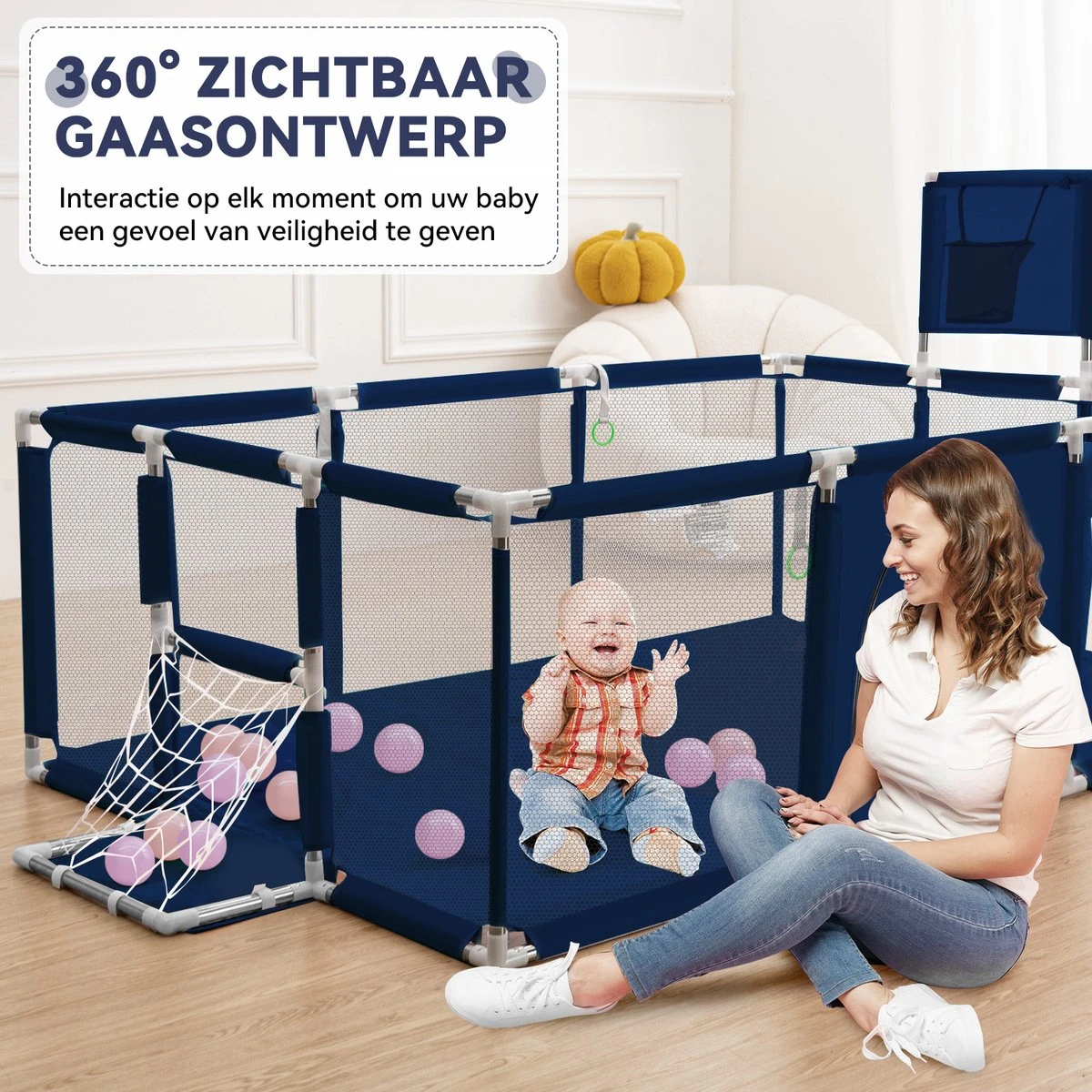 Merkloos Grondbox - Babay Speelbox - 181x122cm Rechthoekig Groot Formaat Met Basketbalkorf - Blauw 3 Merkloos Grondbox - Babay Speelbox - 181x122cm Rechthoekig Groot Formaat Met Basketbalkorf - Blauw - Afbeelding 3