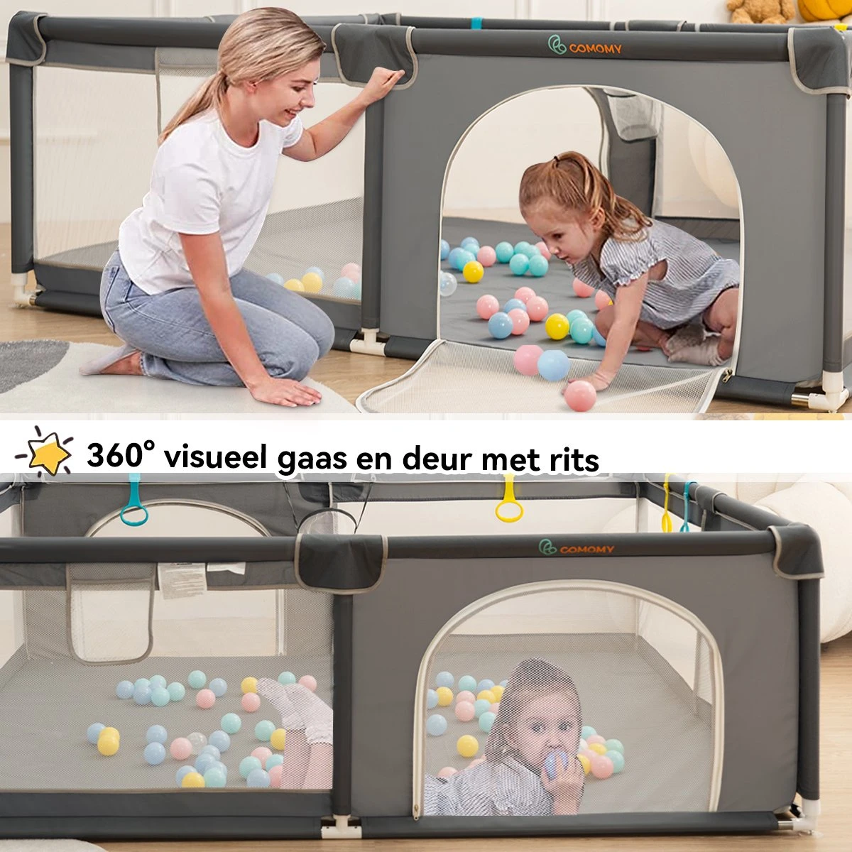 Merkloos Grondbox - Oversized Rechthoek Speelbox - 180 X 150 Cm - Donkergrijs 3 Merkloos Grondbox - Oversized Rechthoek Speelbox - 180 X 150 Cm - Donkergrijs - Afbeelding 3