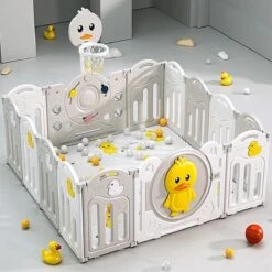 Kunststof Grondbox Van Babyduck | Playpen | Babypark | Grote Babybox | Hoge Kwaliteit | Kleur Grijs -Goedkope Kleintje Kleding Winkel 1200x1200 970
