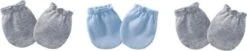 3 Paar - Newborn Baby Krabwantjes Blauw - Anti Krabwantjes
