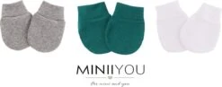 Merkloos Per 3 Paar Krabwantjes Baby - Groen Grijs Wit - 0-3 Maanden